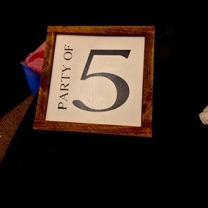 Party of 5 family home decor sign